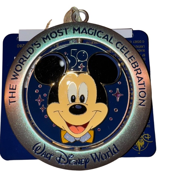 NWT Disney 50th Anniversary Mickey Spinner Ornament - Picture 1 of 9